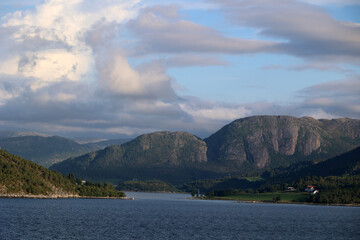 Coastal landscape of the Trondelag region in Norway