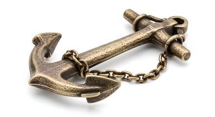 A ship anchor model, isolated on clean background