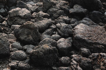 The Textured Lava Rocks on a Beautiful Coastal Shoreline Create a Stunning Visual Experience
