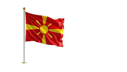 The flag of a specific country, waving against a black background, prominently displays a large sun symbol composed of yellow rays, providing a vibrant and symbolic representation; the flag's red...