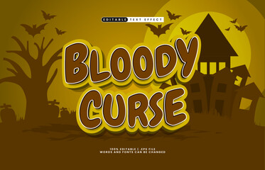 bloody curse editable text effect