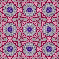 Geometric square patterns, designed fabric patterns, background, flowers