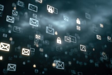 Abstract digital email security concept
