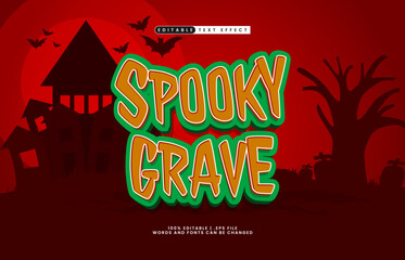 spooky grave editable text effect