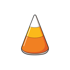 Minimalist candy corn graphic on white background halloween