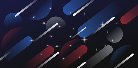 Abstract cosmic background with blue, red, and gray accents