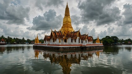 Thai Stupa by River