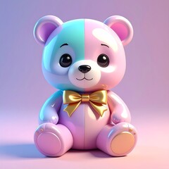 Obraz premium Pastel teddy bear, 3D render