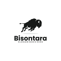 Bison Silhouette Logo Design