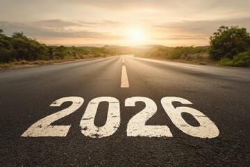 The Road to 2026: An evocative image of a road stretching into the distance with the year 2026 prominently marked, symbolizes the journey of time and the horizon of future.