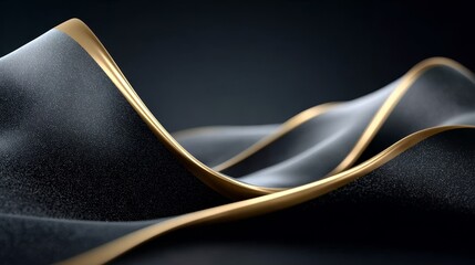 Luxurious Black and Gold Wavy Fabric Texture for Modern Abstract Backgrounds in Elegant Design