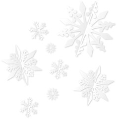 Paper cut winter snowflakes decoration