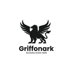 Griffin Silhouette Modern Logo Design