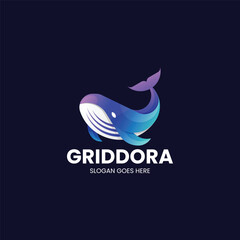 Gradient Modern Whale Logo Design