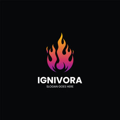 Gradient Modern Flame Logo Design