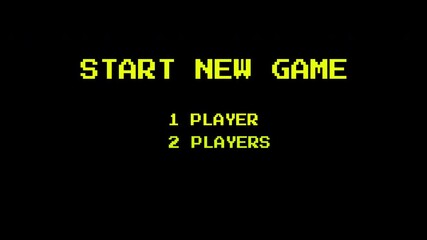 Retro pixel arcade start screen with player select for 8 bit game assets 