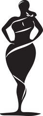 Elegant Silhouette of a Confident Woman with Hands on Hips A Celebration of Femininity Strength and Body Positivity