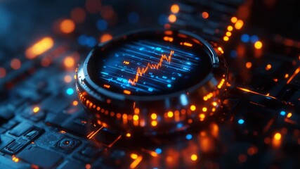 Futuristic Microprocessor Core Analyzing Complex Data Streams. - Powered by Adobe