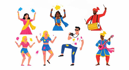 Traditional Indian festival Holi. Bengali New Year. Holiday of spring.