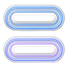 Abstract oval button design with gradient rings and transparent background