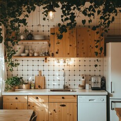 Cozy kitchen with tile backsplash and natural light