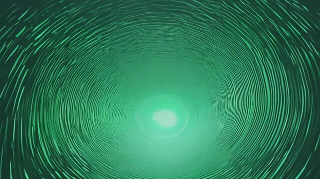Abstract Green Light Swirl with Circular Ripple Patterns in Background