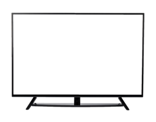 Modern Flat Screen LED Television Isolated on White Background