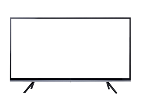 Modern Flat Screen LED Television Isolated on White Background