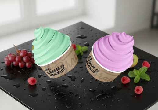 Ice Cream Cup Mockup