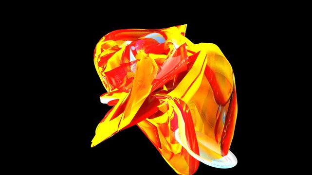 red and yellow flower on black background. motion video for designers