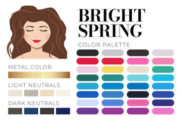 Bright Spring Type for 16 Season Color Analysis System