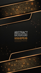 Abstract modern luxury black gold background with golden lines, dots and shadow effect, template for business, elegant premium banner, smartphone wallpaper, not generated by AI