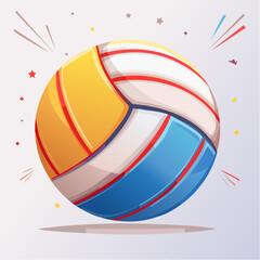 Sports games with volleyball ball &mdash; flat vector illustration