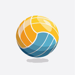 Volleyball ball in Ukraine colors &mdash; flat vector illustration