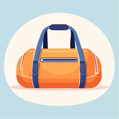 Orange sports bag &mdash; flat vector illustration
