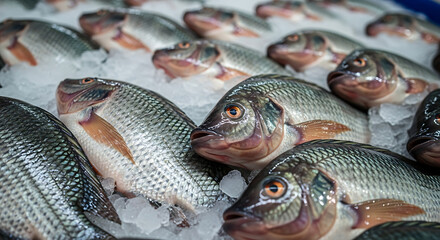 Fresh fish on ice for consumed