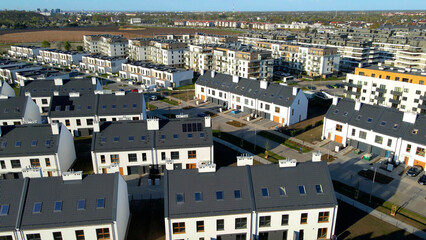 Modern area houses streets townhouse nature city
