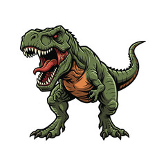 Fierce Roaring Tyrannosaurus Rex Dinosaur Illustration © Aryasakti