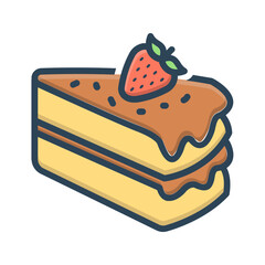 Vector color shadow icon for Cake