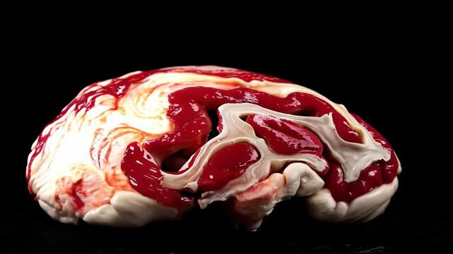 Anatomical Close-up of Human Brain Structure with Detailed Texture