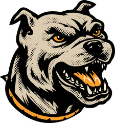 Muscular Pitbull Dog Mascot Logo Illustration