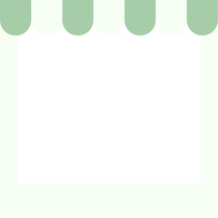 Green Shop Frame – Fresh Pastel Awning Border for Cafes, Shops, and Invitations