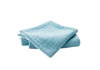 Soft, textured baby blanket made from muslin fabric, folded neatly, ideal for newborn care, swaddling, or nursery decor.
