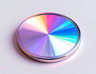 Iridescent Coin A Kaleidoscope of Colors in Metal