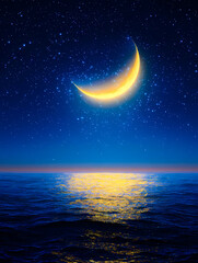 海上の大きな三日月
