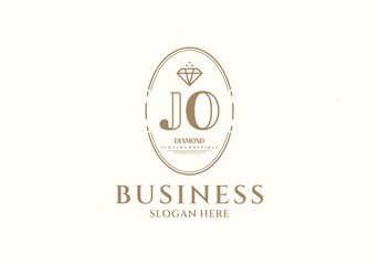 Initial Elegant JO Diamond Business Logo for Jewelry Boutique