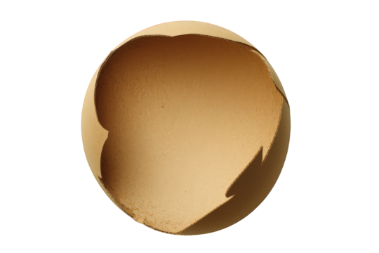 Close-Up View Of Cracked Eggshell In Brown With Transparent Background