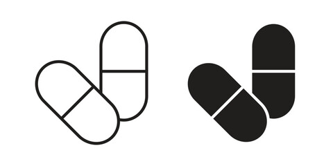 Capsule icon simple vector symbol
