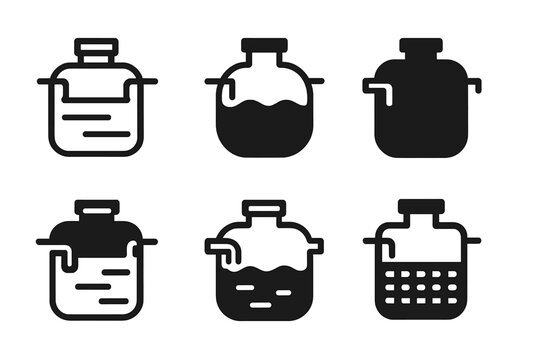 Septic Systems Diagram. Septic tank system. Set Logo of Schematic diagram: Schematic diagram. Iconic shape, Minimal outline, Filled silhouette, Stylized