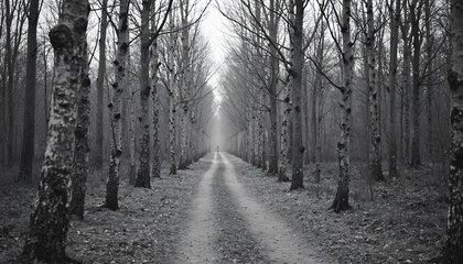 Forest Path with Distant Figure